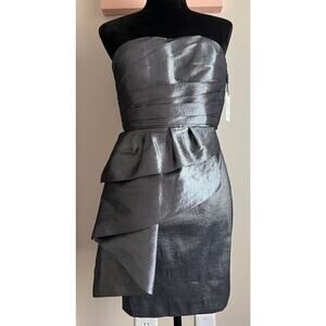 Calvin Klein Formal Gunmetal Strapless Dress sz 2